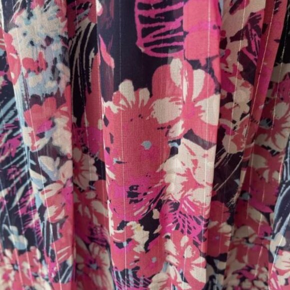 Monsoon Chiffon Maxi Dress Blue Pink Multi US Size 10 - Picture 5 of 5